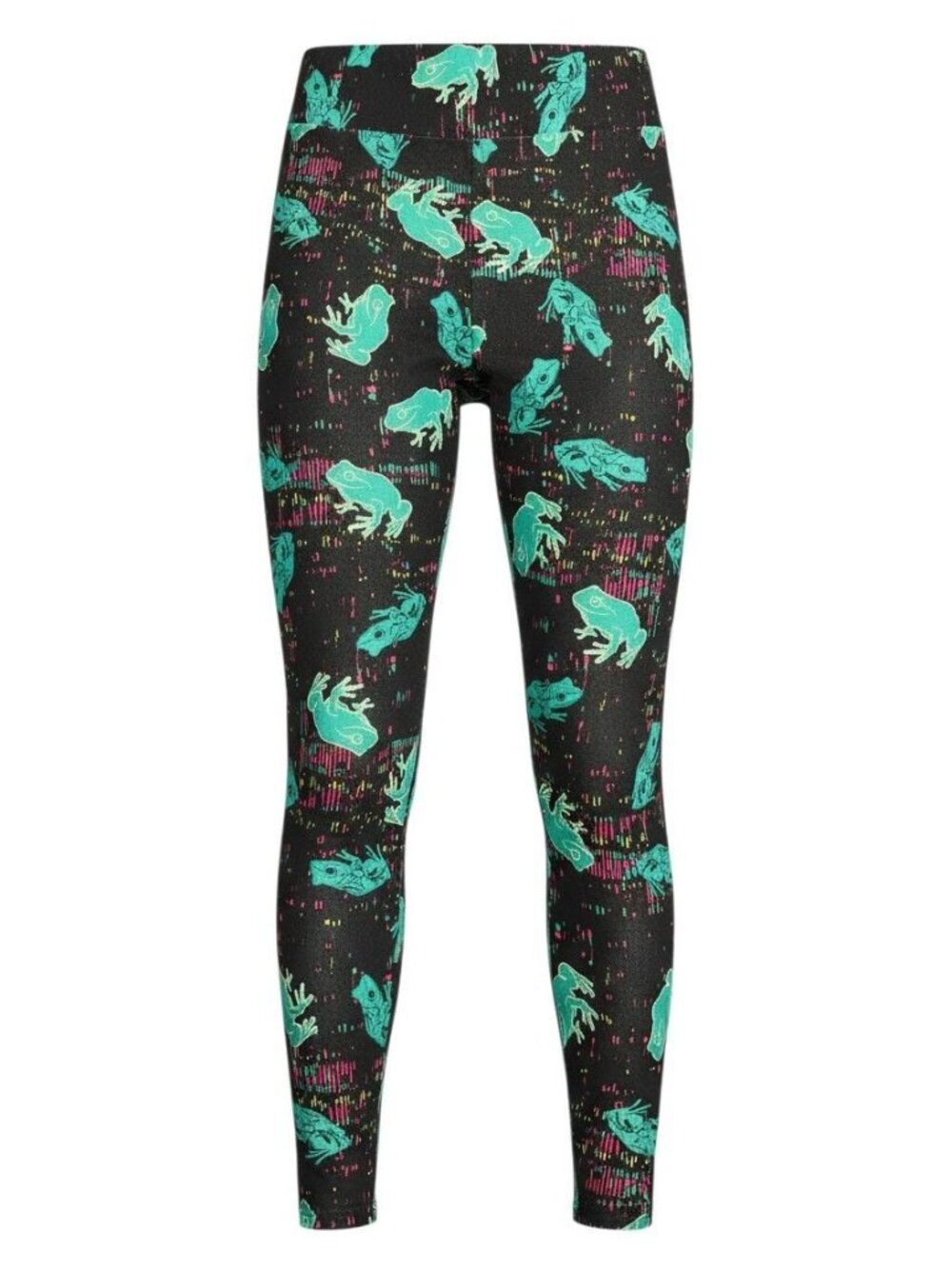 LuLaRoe Frog Print Womens Leggings One Size Black Multicolor